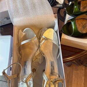 Jimmy Choo Metallic Gold Strappy Sandals